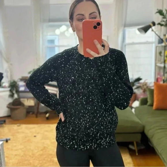 Forever 21 Spotted Black & White Crew Neck Cable Knit Pullover Sweater - Picture 6 of 10